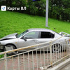 На «Фуникулере» Nissan Primera снесла дорожные ограждения (ФОТО)