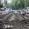 На последнем участке Светланской начался демонтаж трамвайных путей (ФОТО)