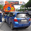 На Седанке столкнулись Honda Fit и КамАЗ дорожных служб — пострадал один человек (ФОТО)