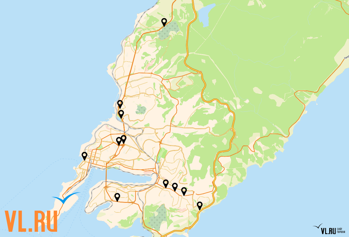 Карта гугл владивостока с улицами и домами