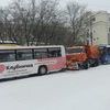 В районе Покровского парка ДТП с участием двух автобусов и снегоуборочной техники — newsvl.ru