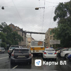 На Светланской во Владивостоке автобус врезался в припаркованные автомобили (ВИДЕО)
