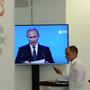 За выступлением Владимира Путина на пленарной сессии большинство журналистов следило из пресс-центра — newsvl.ru