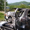 От столкновения один из автомобилей загорелся, пламя перебросилось на остальные — newsvl.ru
