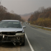 От удара также пострадала передняя часть Nissan Wingroad. Фото ФГБУ "Земля леопарда" — newsvl.ru