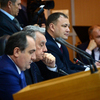 Президиум заседания: Джамбулат Текиев, Виктор Горчаков и Алексей Козицкий    — newsvl.ru