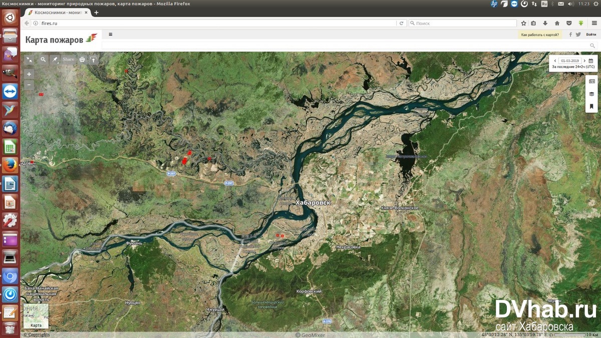 Карта пожаров хабаровского края