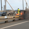 На Русском мосту сгорел мотоцикл (ФОТО)
