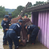 Курсанты МЧС помогают жителям села Уборка в ликвидации последствий тайфуна