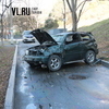 На Чуркине Suzuki Escudo упал с подпорной стены (ФОТО)