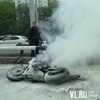 На Некрасовском путепроводе загорелся мотоцикл — водитель не пострадал (ФОТО; ОБНОВЛЕНО)