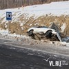 На острове Русском перевернулся автомобиль, водитель которого уснул за рулем (ФОТО)