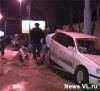 Авария на Некрасовском путепроводе: Mazda Bongo “оседлал” леерные ограждения (ФОТО)