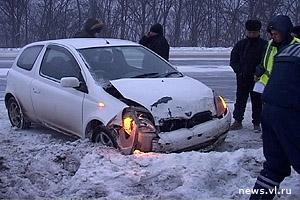 Столкнулись Toyota Vitz и Prado. — newsvl.ru