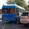 Новый электробус, который вышел на маршрут на прошлой неделе, попал в ДТП на Дальзаводе (ФОТО)