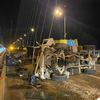 В ночном ДТП на Золотом мосту перевернулся микрогрузовик (ФОТО)