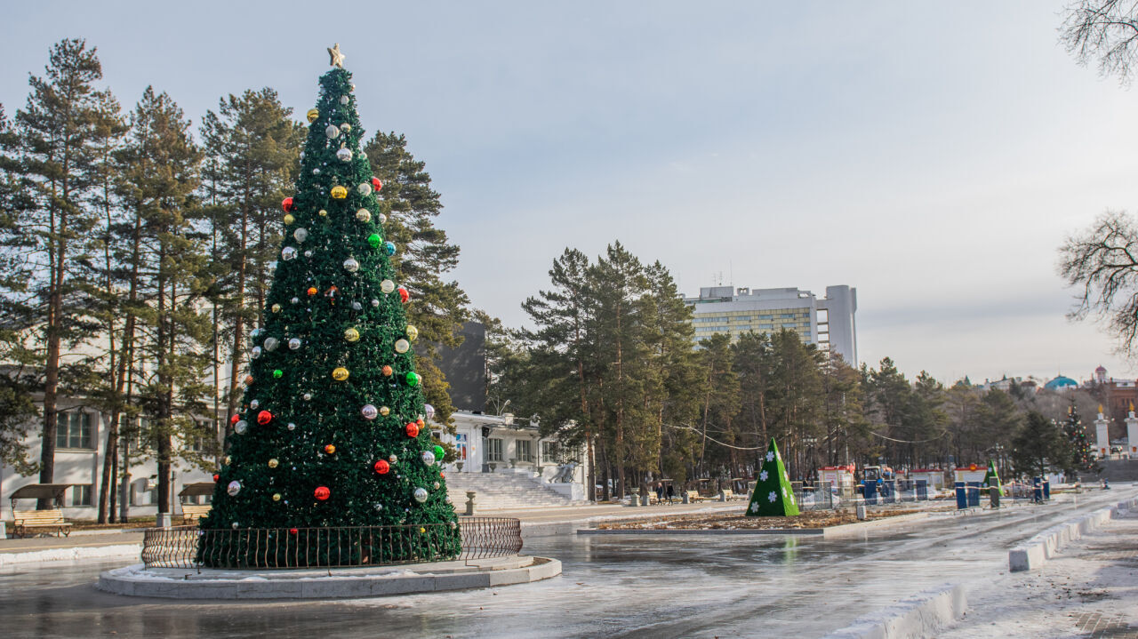Набережную Хабаровска готовят к новогодним праздникам (ФОТО)