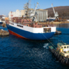 Новый краболов вывели из дока и направили к причалу судостроительного предприятия — newsvl.ru