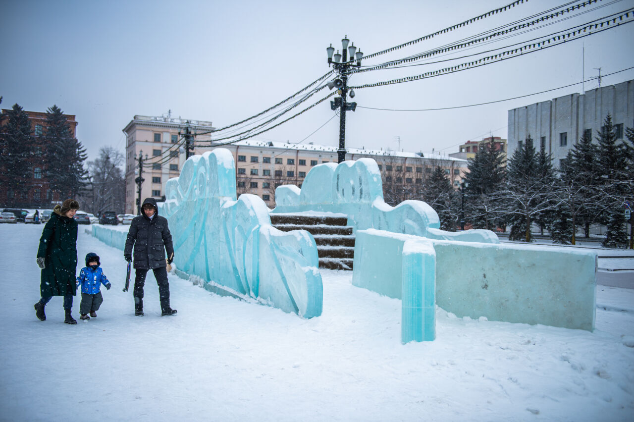 площадь ленина зимой в хабаровске