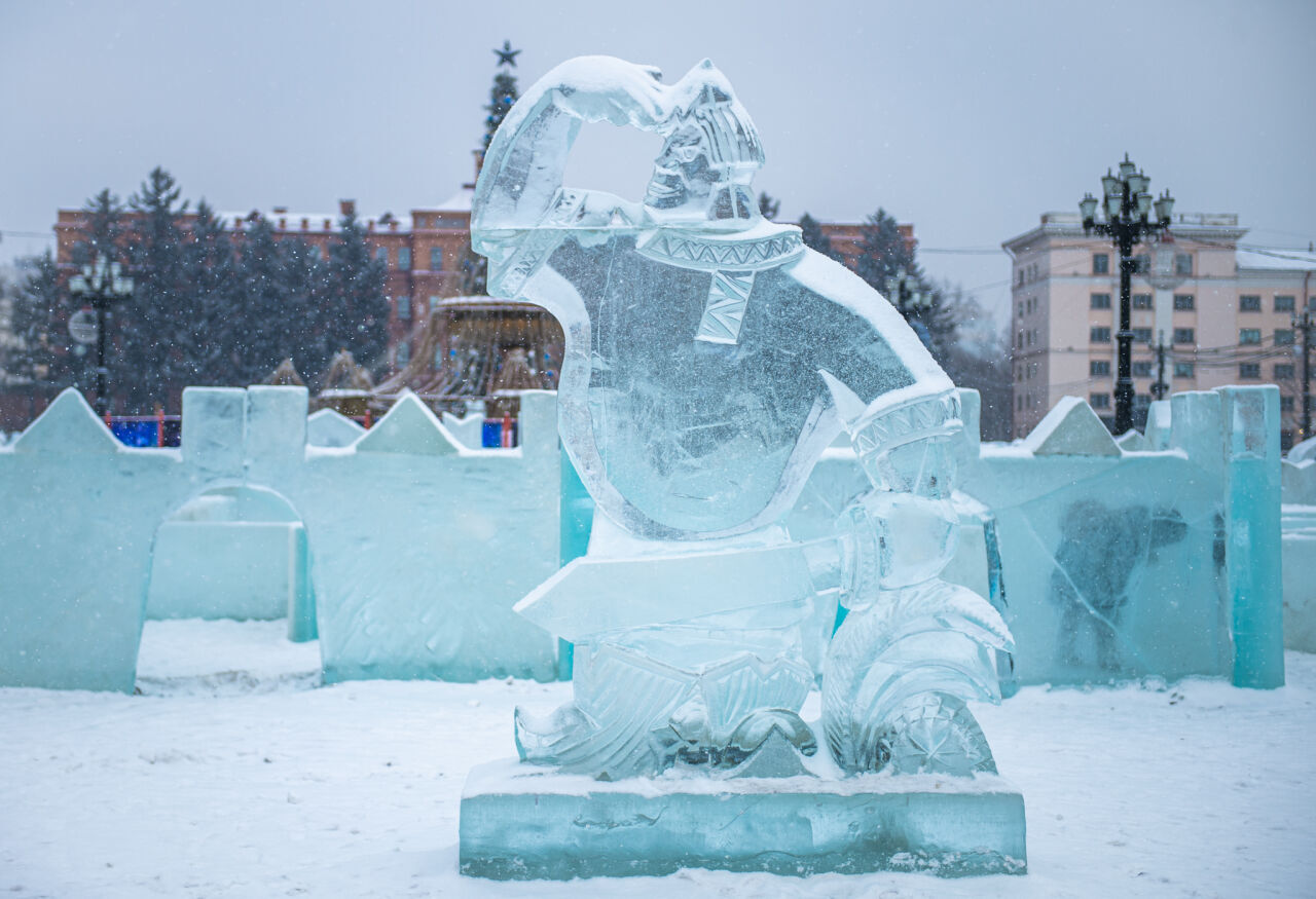 площадь ленина зимой в хабаровске