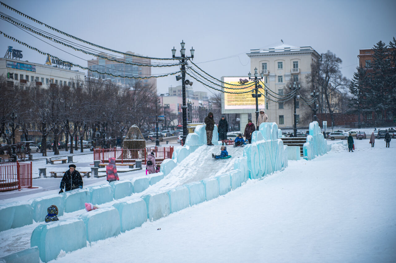 площадь ленина зимой в хабаровске