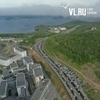 После забега на Русском острове собралась многокилометровая пробка