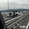 Из-за ДТП на низководном мосту на выезде из Владивостока собралась трёхкилометровая пробка (ФОТО)