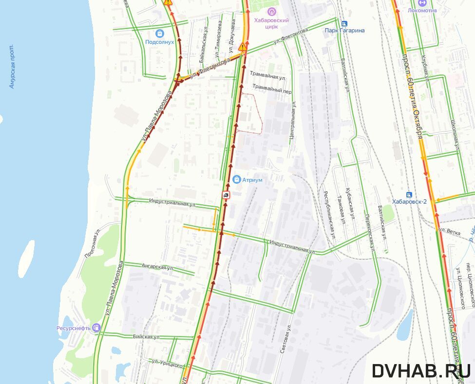 Карта хабаровска с транспортом