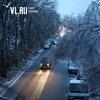 Дорогое такси, заледеневшие деревья и скользкие дороги: Владивосток встречает второй ледяной дождь, переходящий в метель (ФОТО)