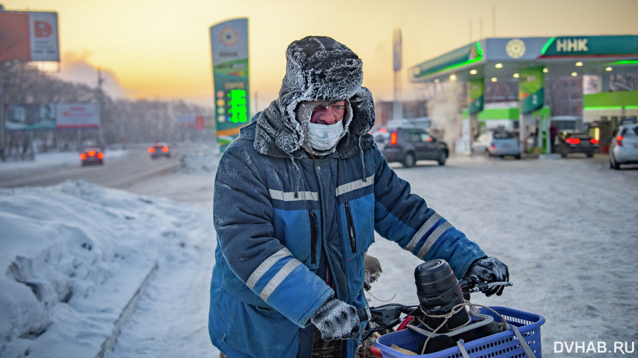Аномальные морозы нагрянули в Хабаровск (ФОТОРЕПОРТАЖ)