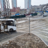 Из-за порыва трубопровода дорога у стройплощадки на Эгершельде покрылась льдом — newsvl.ru