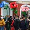 Из толпы выделяются огромные бумажные цветы — newsvl.ru