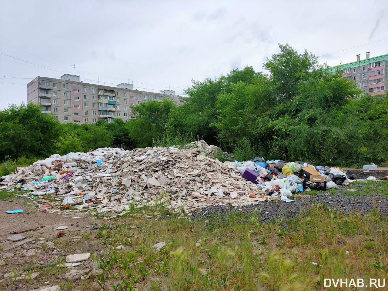 Свалка строительного мусора на Советской прирастает бытовым (ФОТО) —  Новости Хабаровска