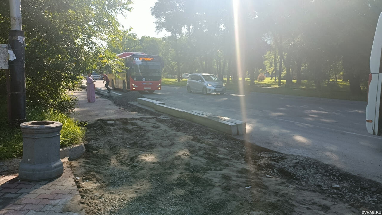 Автобусы высаживают людей на песок в центре Хабаровска (ФОТО; ВИДЕО) —  Новости Хабаровска