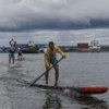 В Спортивной гавани волн почти не было, а вот около водной станции ЦСКА кататься на сёрфе было опасно — newsvl.ru
