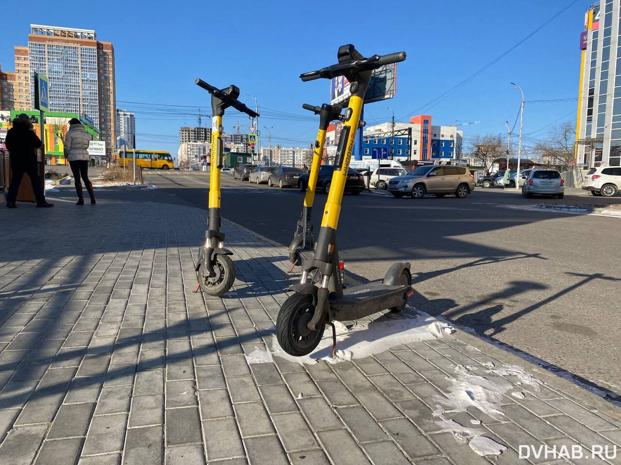 Как подснежники: припорошенные снегом самокаты стоят на улицах Хабаровска  (ФОТО) — Новости Хабаровска