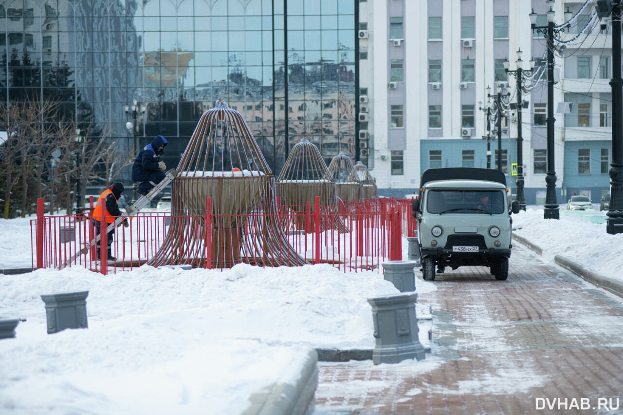 площадь ленина зимой в хабаровске