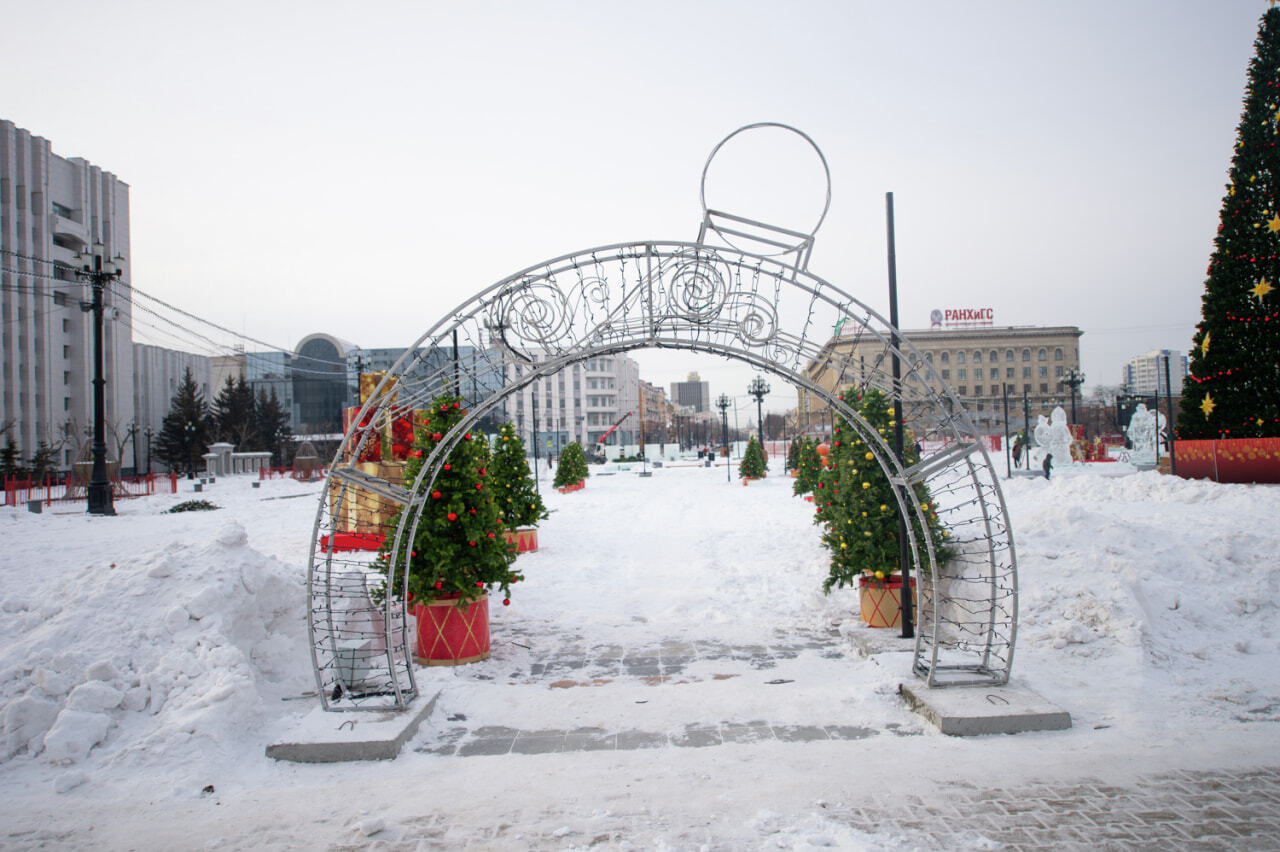 площадь ленина зимой в хабаровске