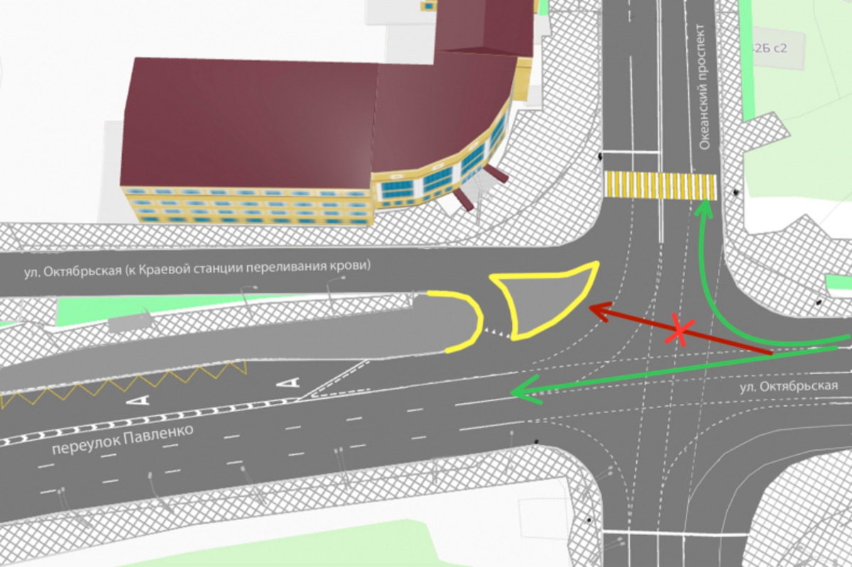 Как правильно проезжать перекрёсток на Покровском парке, рассказали в  Центре организации дорожного движения – Новости Владивостока на VL.ru