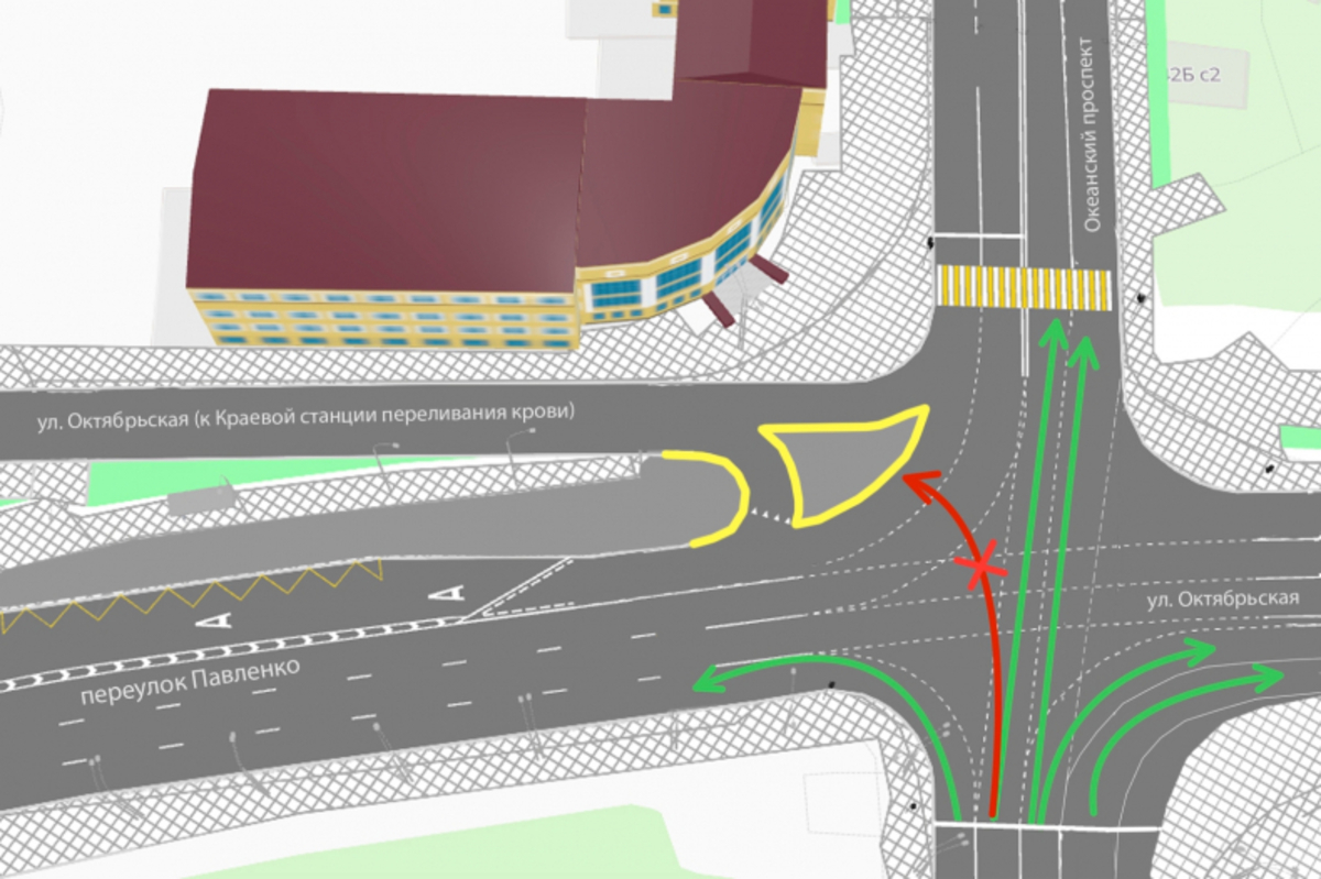 Как правильно проезжать перекрёсток на Покровском парке, рассказали в  Центре организации дорожного движения – Новости Владивостока на VL.ru