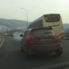 Пассажирский автобус и Nissan Juke не поделили объездную Владивостока (ВИДЕО)