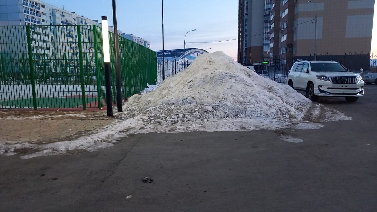 Склад снега мешает вывозу мусора на Вахова (ФОТО) — Новости Хабаровска