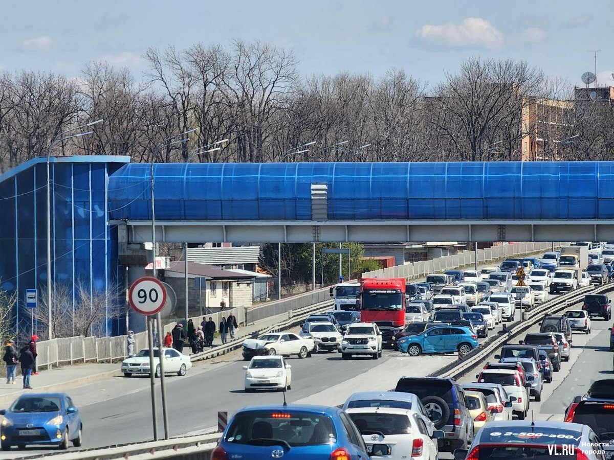 Из-за массового ДТП в районе Океанской образовалась пробка в сторону центра  Владивостока (ФОТО) – Новости Владивостока на VL.ru