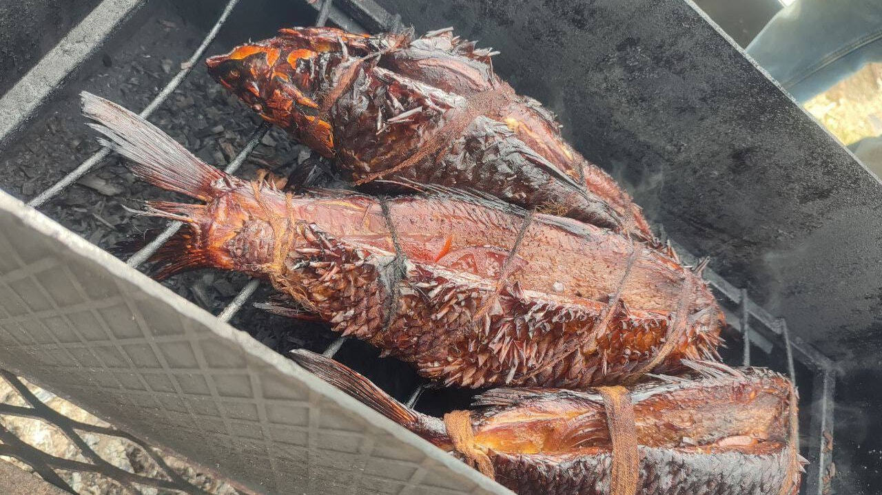 Рыба горячего копчения в шарабане