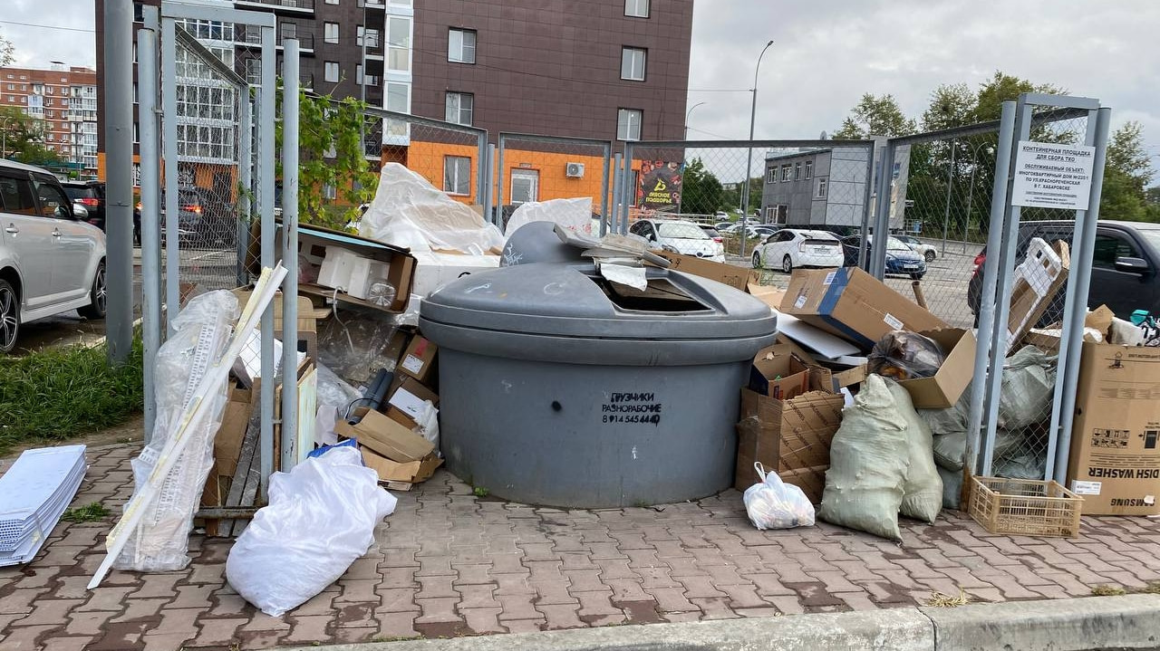 В отходах тонет ЖК «Петроглиф Парк» из-за редкого вывоза и ремонта (ФОТО) —  Новости Хабаровска