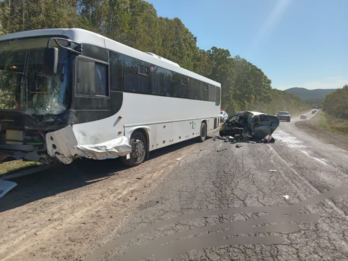 Между Орловкой и Анучино погиб пассажир Toyota Vitz – на встречке машина  врезалась в автобус (ФОТО; ВИДЕО) – Новости Владивостока на VL.ru