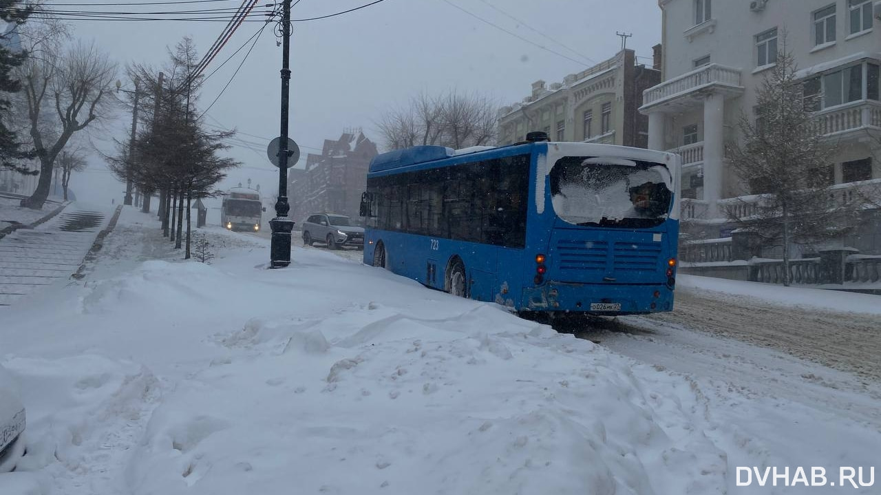 Подняться на Муравьёва-Амурского по Тургенева не смог автобус (ФОТО) —  Новости Хабаровска