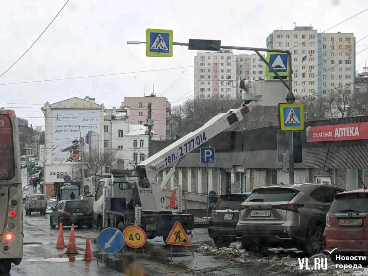 Новый светофор заработал на пешеходном переходе в районе стадиона  «Авангард» – Новости Владивостока на VL.ru