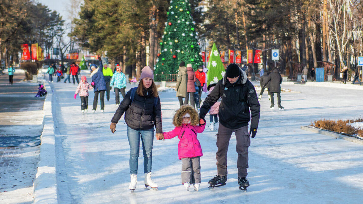 Где в Хабаровске покататься на коньках и горке (КАРТА) — Новости Хабаровска