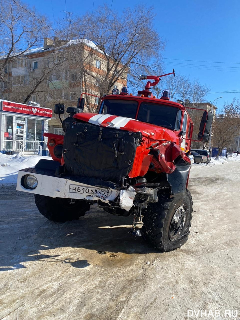 Две пожарные машины столкнулись на Тихоокеанской (ФОТО) — Новости Хабаровска